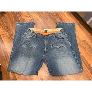 SEAN JOHN Y2k Mens Jean Size 40 Blue Baggy Wide Leg Hip Hop Vintage Cotton Trend